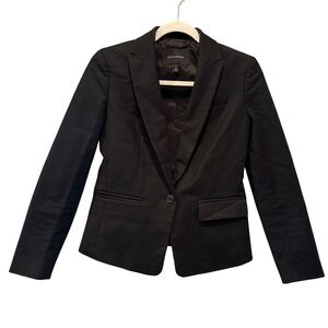 Banana Republic Classic‎ Black Single Button Blazer Sz 0 Career Office Pockets